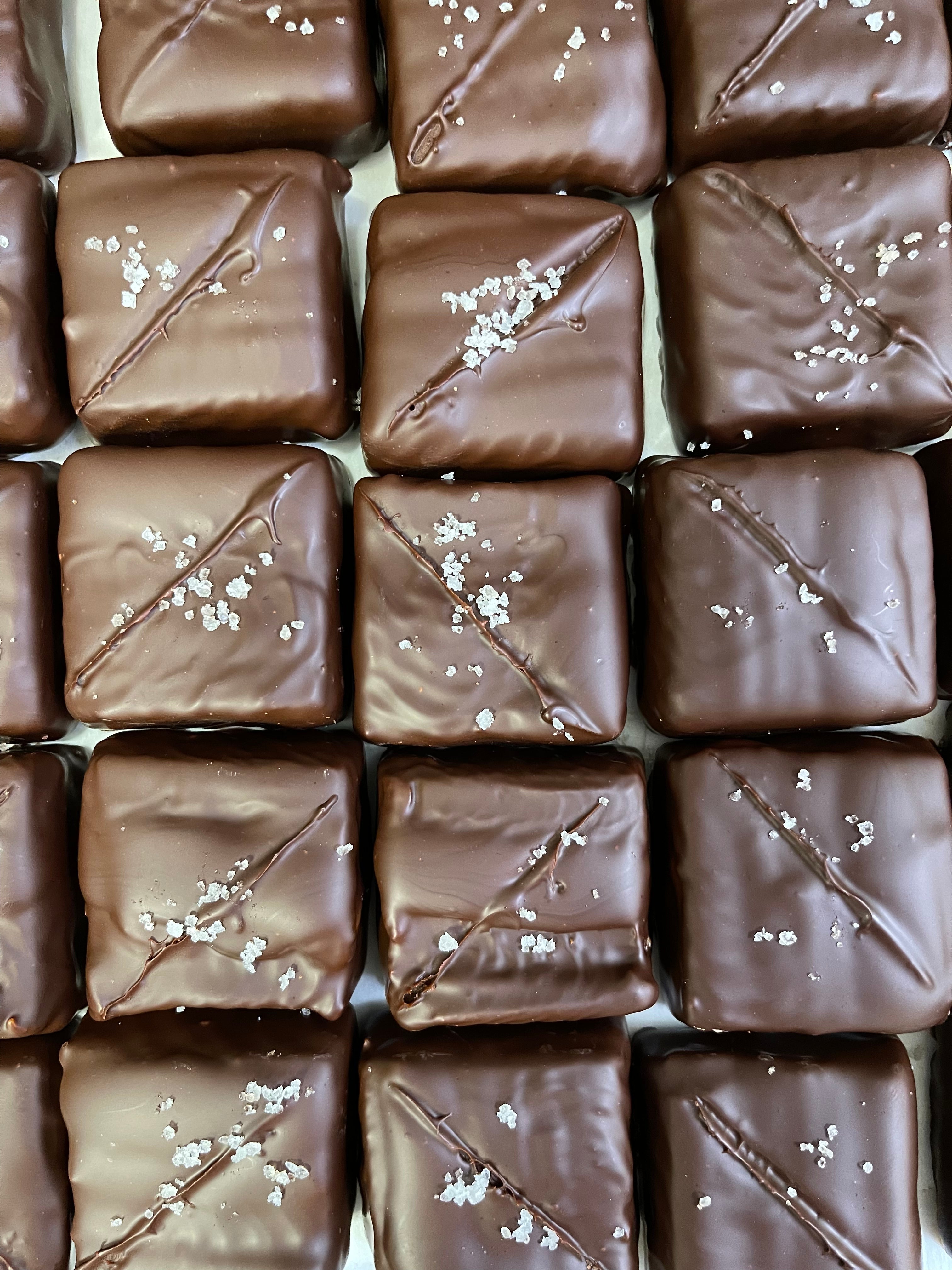 Salted Hazelnut Caramel Ganache Bar